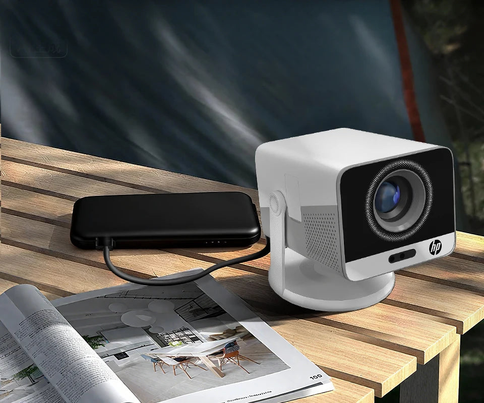 HP Projector MC425 1080P FHD Android 14 with Dual Wifi6 & BT5.4 Allwinner H726 Beamer Home Theater Support Power Bank Feature