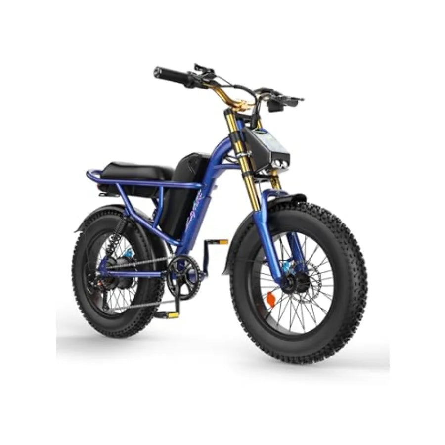 Electric Bike for Adults: 1500W Peak Motor 48V 20.8Ah Removable Battery 80 Miles Range 28 MPH Top Speed 20 Off-Road Fat Tire E-